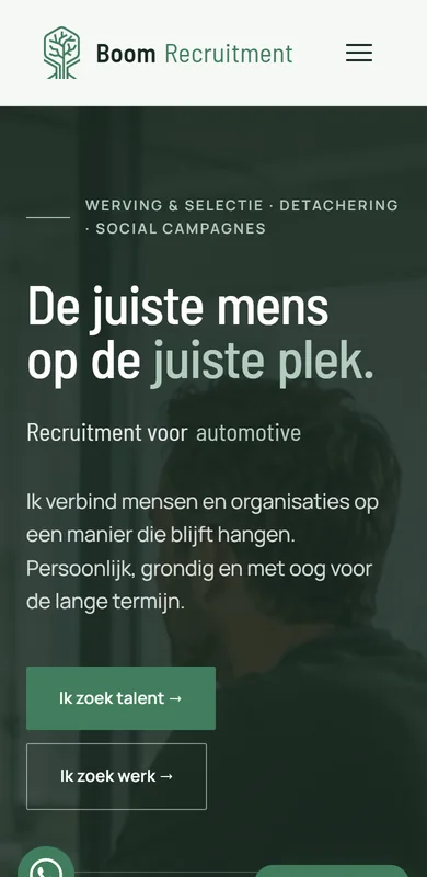 Boom Recruitment op een telefoon